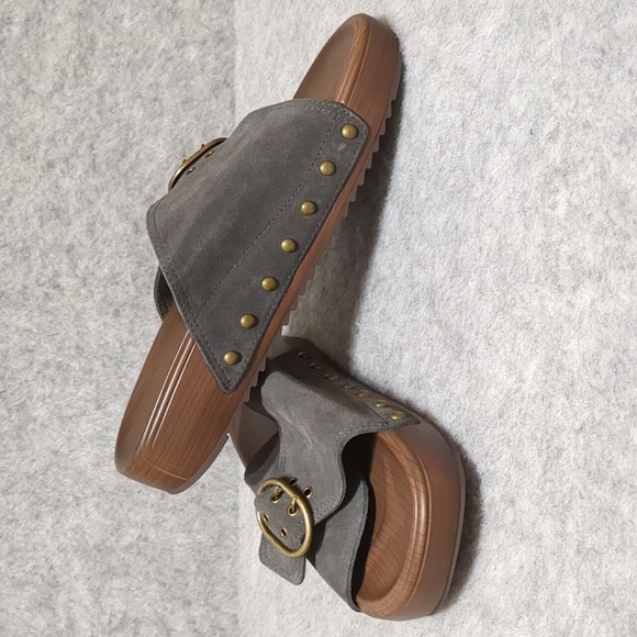 UBFEN Platform Sandals Sliders Grey Suede Women's Sandals Size EU42 US11 - Picture 7 of 8